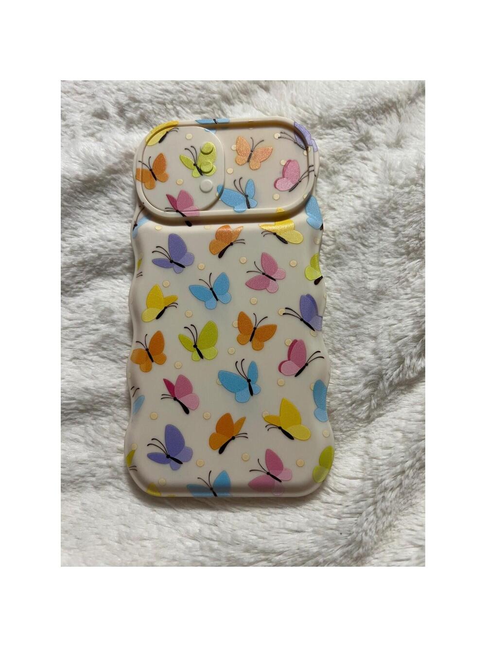 iPhone 13 Pro Max Case Butterfly Design Protective Cover Slider Camera Lens